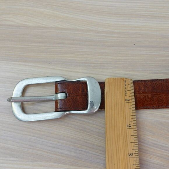 Vintage Crocodile Belt Small Exotic Leather Italian Dress Western Crocolux Omega - Picture 10 of 16